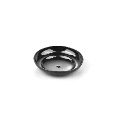 Mini Serve Round Black Plastic Mini Rotondo Plate - 3 1/4" x 3 1/4" x 3/4" - 100 count box