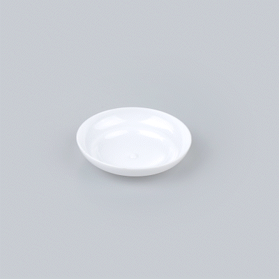 Mini Serve Round White Plastic Mini Rotondo Plate - 3 1/4" x 3 1/4" x 3/4" - 25 count box