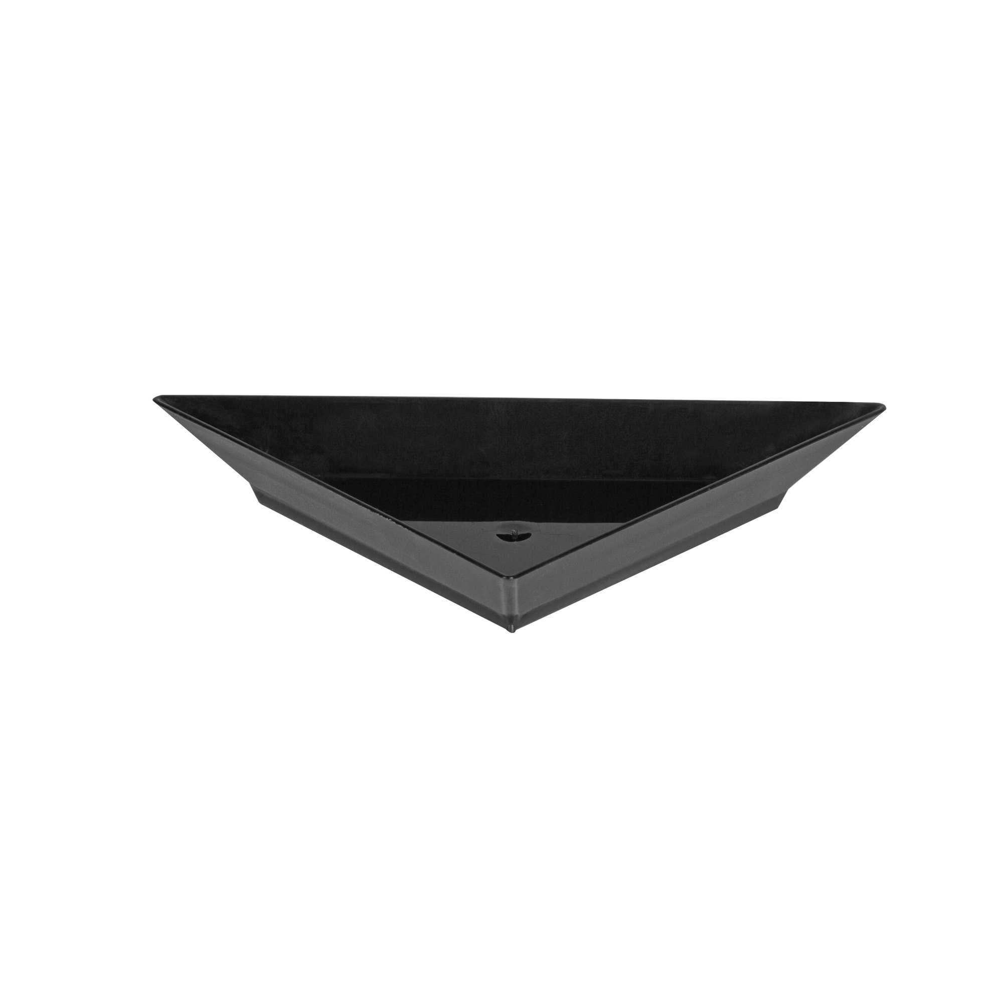 Mini Serve Black Plastic Mini Triangolo Appetizer Plate - 4" x 2" - 100 count box