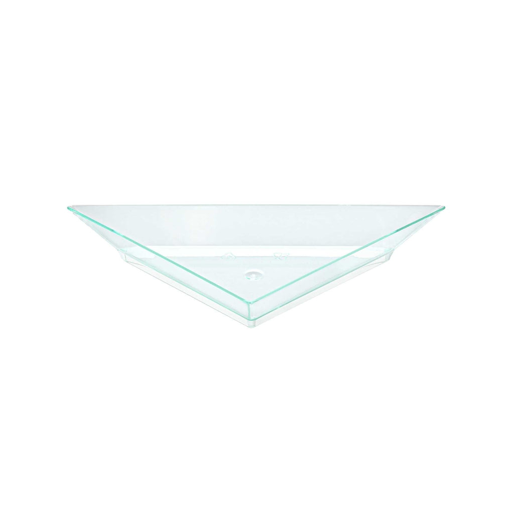 Mini Serve Seagreen Plastic Mini Triangolo Appetizer Plate - 4" x 2" - 100 count box
