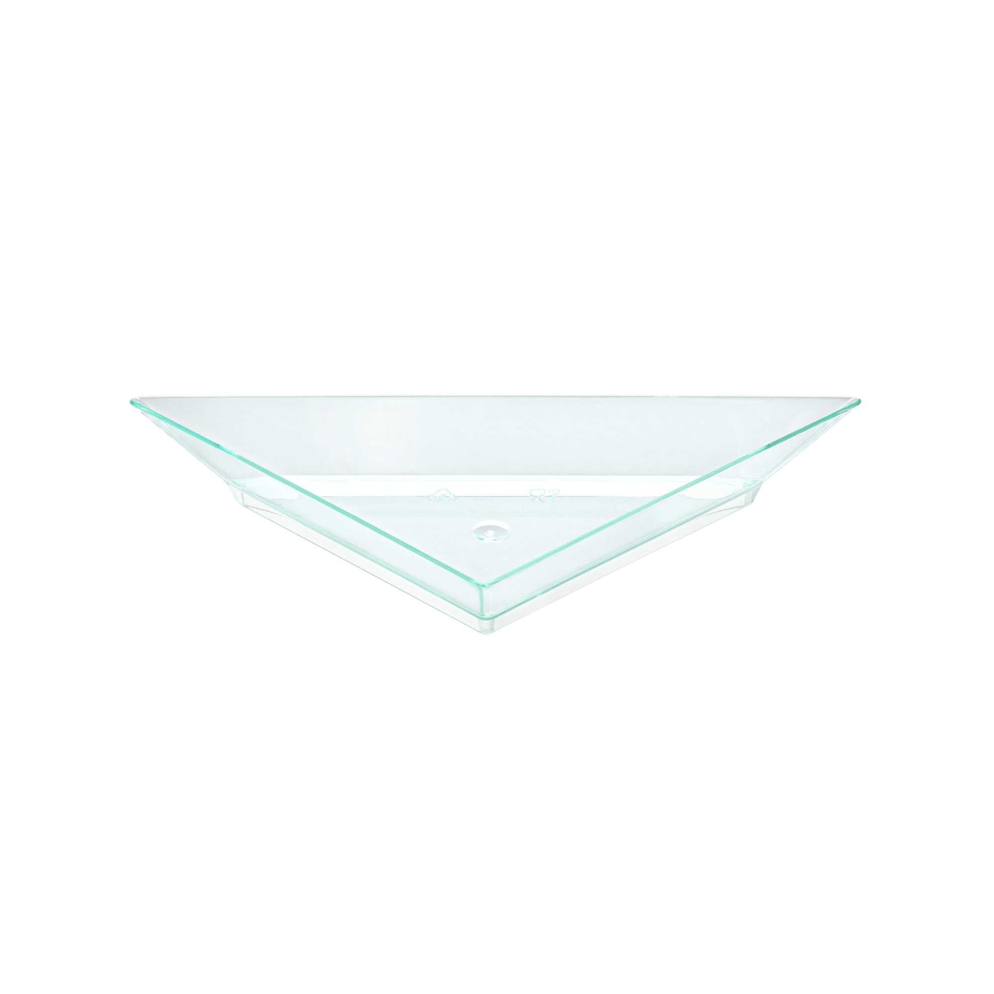 Mini Serve Seagreen Plastic Mini Triangolo Appetizer Plate - 4" x 2" - 100 count box
