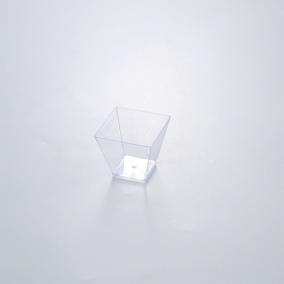 Mini Serve 2 oz Square Clear Plastic Mini Kova Cup - 2" x 2" x 1 3/4" - 20 count box