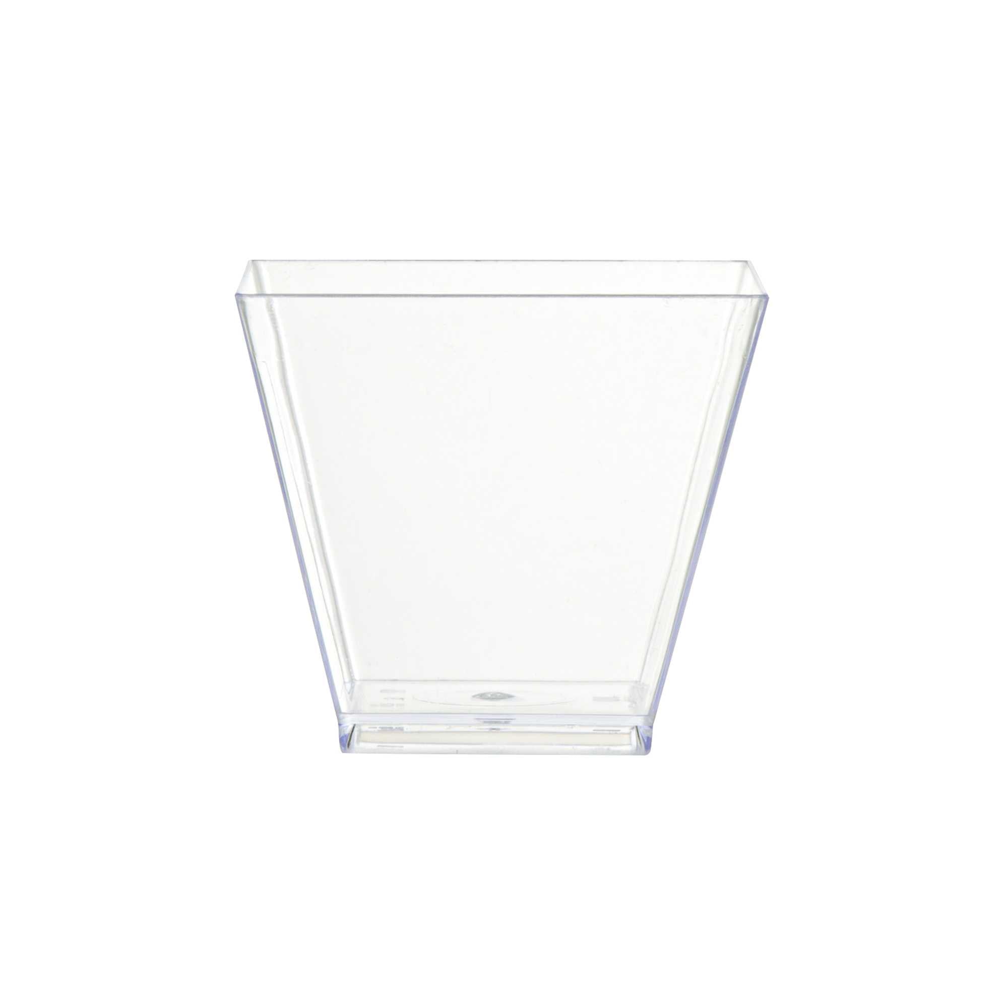 Mini Serve 2 oz Square Clear Plastic Mini Kova Cup - 2" x 2" x 1 3/4" - 20 count box