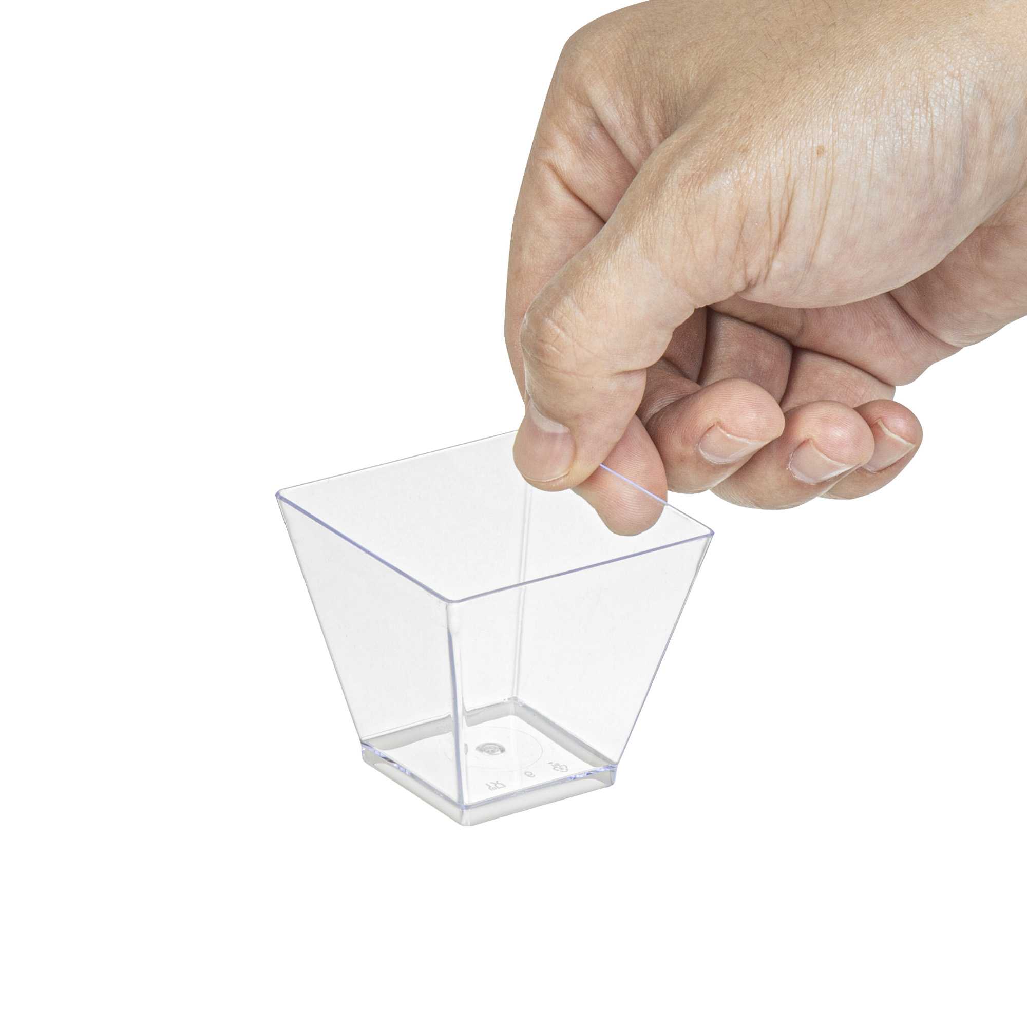 Mini Serve 2 oz Square Clear Plastic Mini Kova Cup - 2" x 2" x 1 3/4" - 300 count box