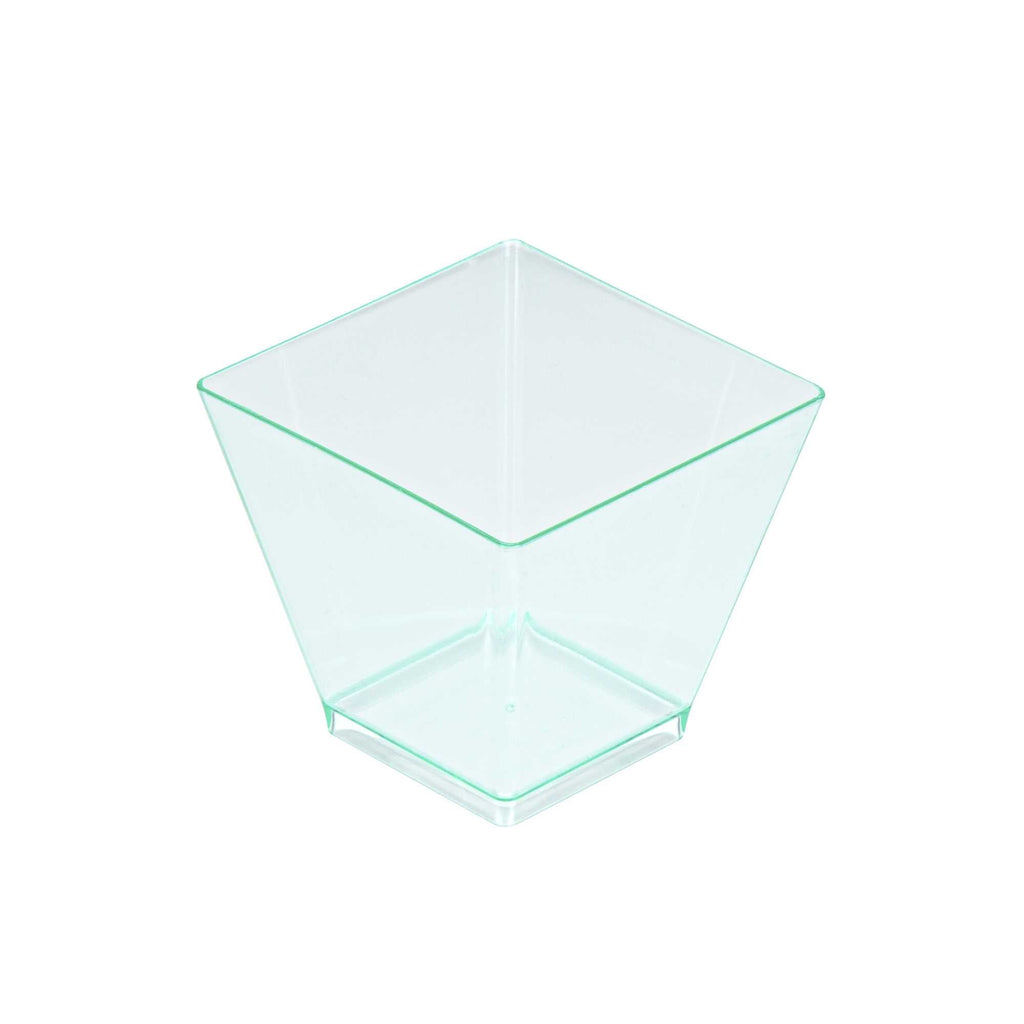 Mini Serve 2 oz Square Seagreen Plastic Mini Kova Cup - 2" x 2" x 1 3/4" - 20 count box