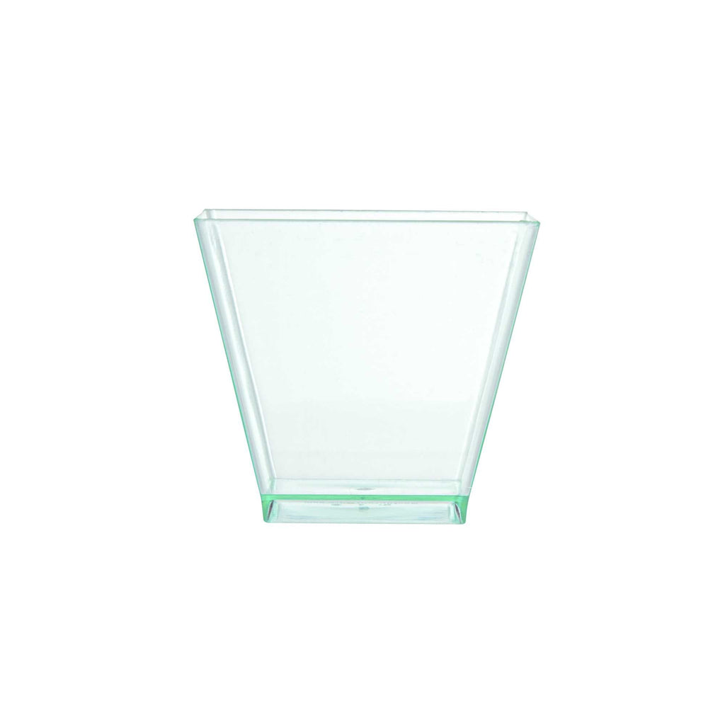 Mini Serve 2 oz Square Seagreen Plastic Mini Kova Cup - 2" x 2" x 1 3/4" - 100 count box