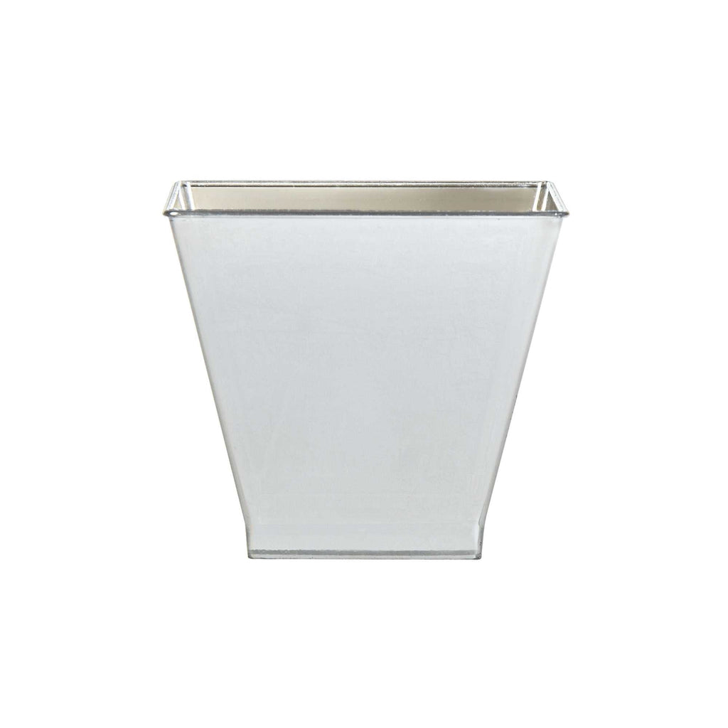 Mini Serve 2 oz Square Smoked Gray Plastic Mini Kova Cup - 2" x 2" x 1 3/4" - 100 count box