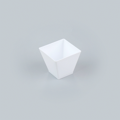 Mini Serve 2 oz Square White Plastic Mini Kova Cup - 2" x 2" x 1 3/4" - 20 count box