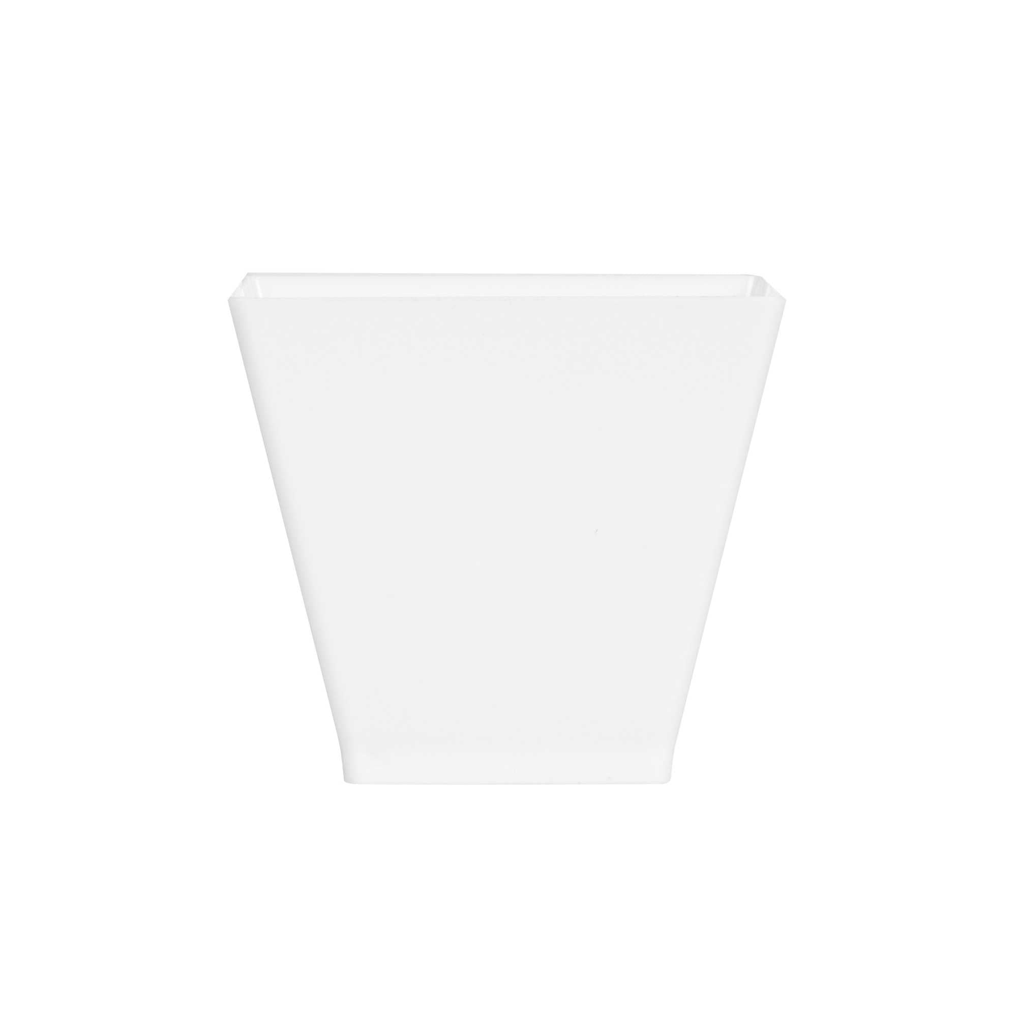 Mini Serve 2 oz Square White Plastic Mini Kova Cup - 2" x 2" x 1 3/4" - 20 count box