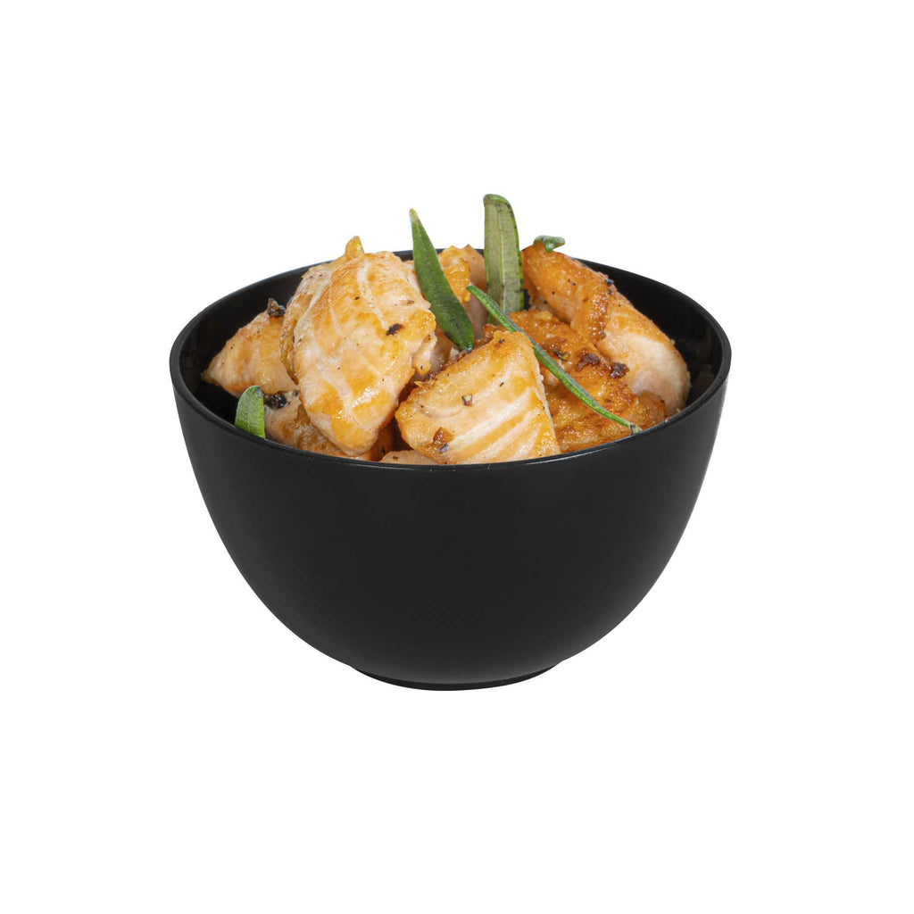 Mini Serve 4 oz Round Black Plastic Bodega Cup - 3" x 3" x 1 3/4" - 20 count box