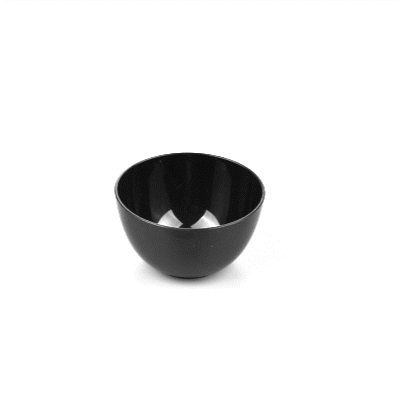 Mini Serve 4 oz Round Black Plastic Bodega Cup - 3" x 3" x 1 3/4" - 100 count box