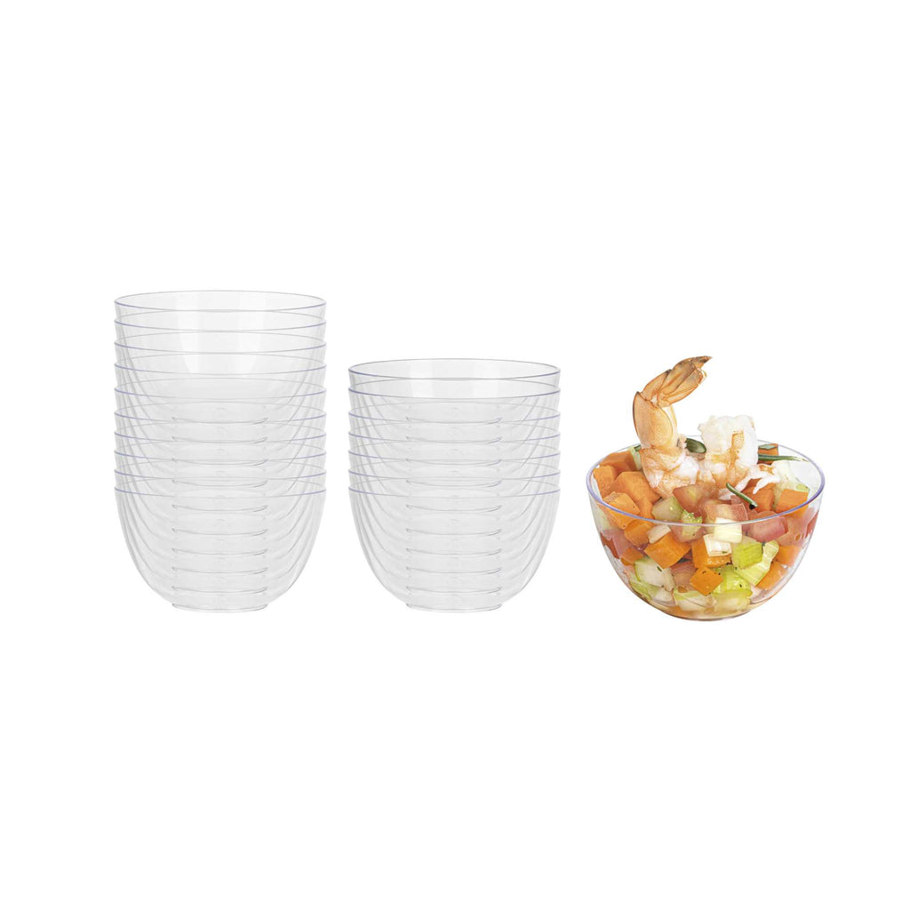 Mini Serve 4 oz Round Clear Plastic Bodega Cup - 3" x 3" x 1 3/4" - 20 count box