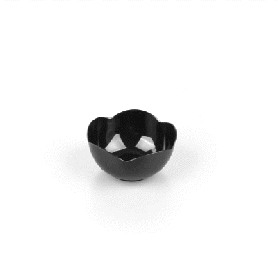 Mini Serve 2 oz Round Black Plastic Le Fleur Cup - 2 1/4" x 1 1/2" x 1 1/4" - 100 count box