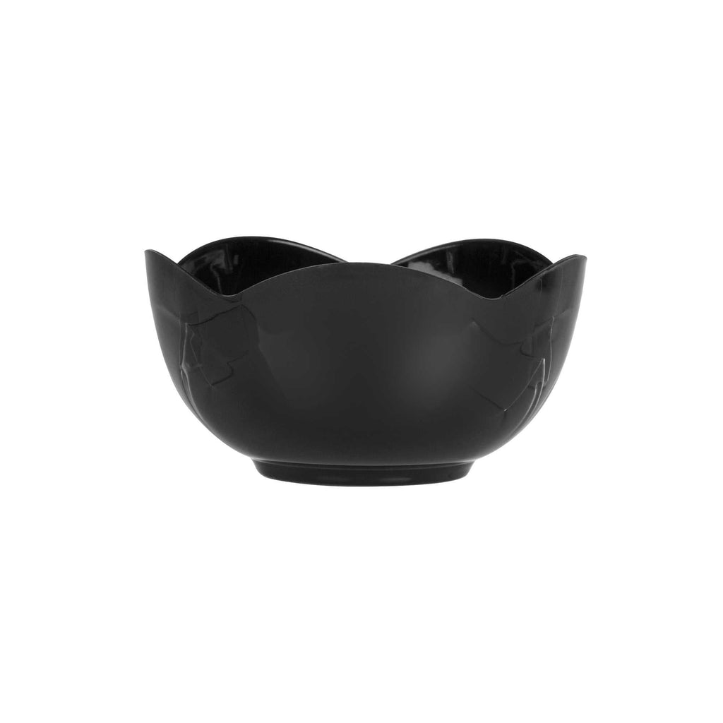 Mini Serve 2 oz Round Black Plastic Le Fleur Cup - 2 1/4" x 1 1/2" x 1 1/4" - 100 count box