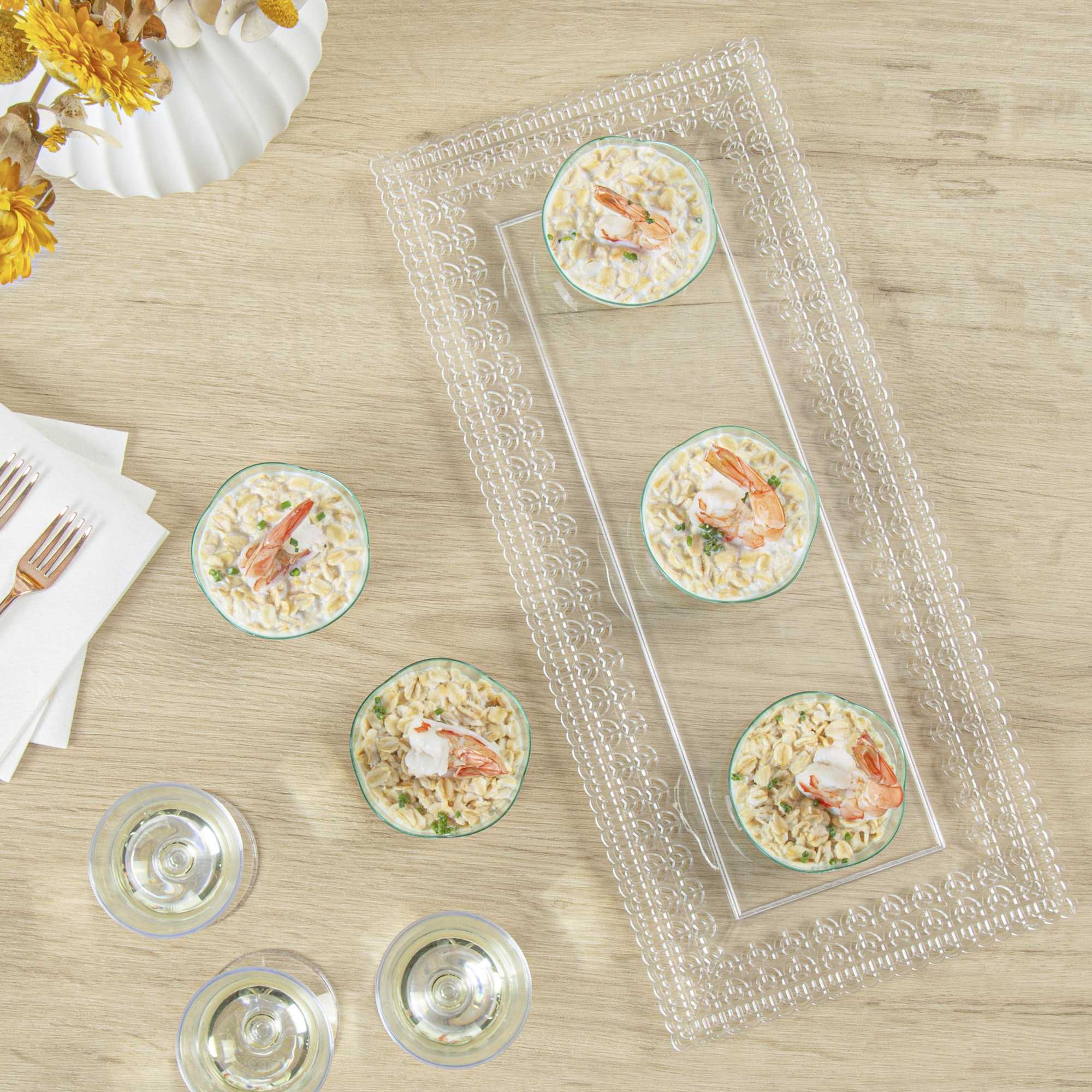 Mini Serve 2 oz Round Seagreen Plastic Le Fleur Cup - 2 1/4" x 1 1/2" x 1 1/4" - 100 count box