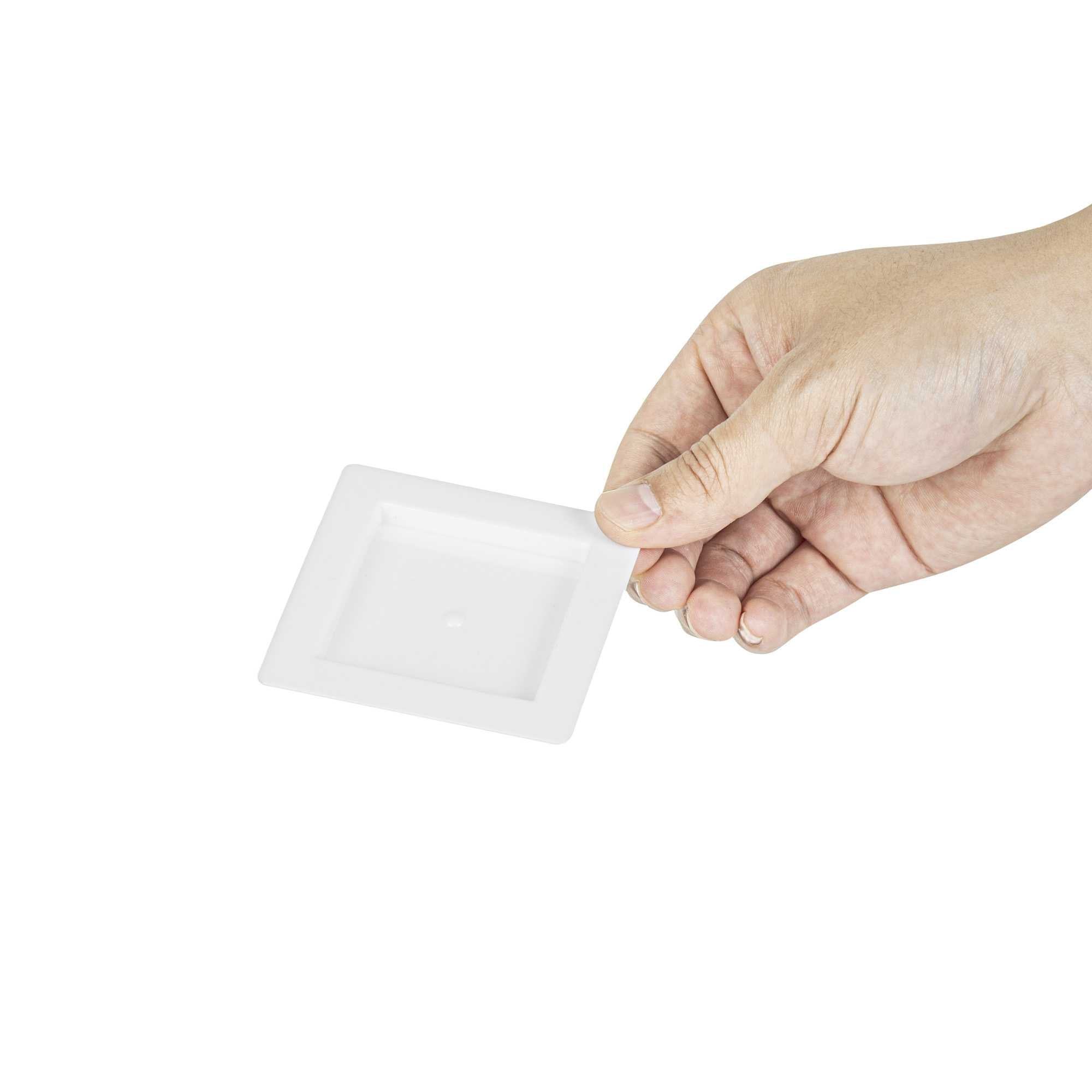 Mini Serve Square White Plastic Mini Edge Plate - 2 3/4" x 2 3/4" - 100 count box