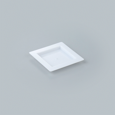 Mini Serve Square White Plastic Mini Edge Plate - 2 3/4" x 2 3/4" - 100 count box