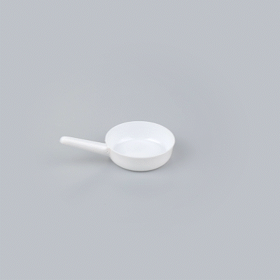 Mini Serve 1 oz Round White Plastic Mini Sauce Pan - 3 1/4" x 2" x 1/2" - 100 count box