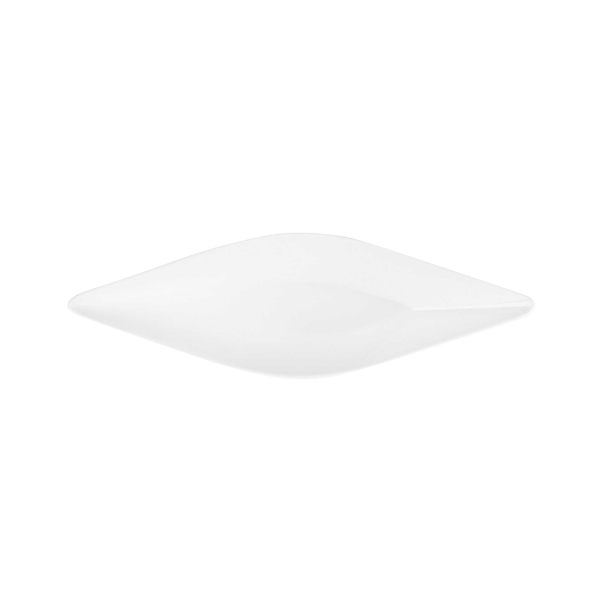 Mini Serve Diamond White Plastic Canoe Dish - 5" x 1 1/2" x 3/4" - 100 count box