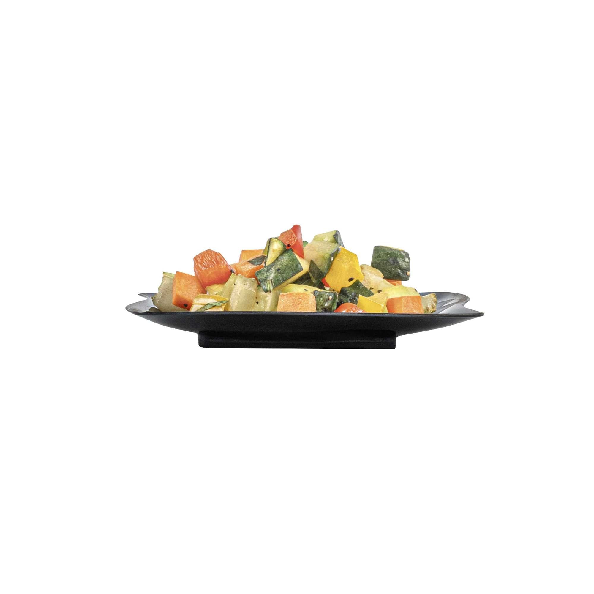 Mini Serve Square Black Plastic Aqua Plate - 3" x 3" - 100 count box