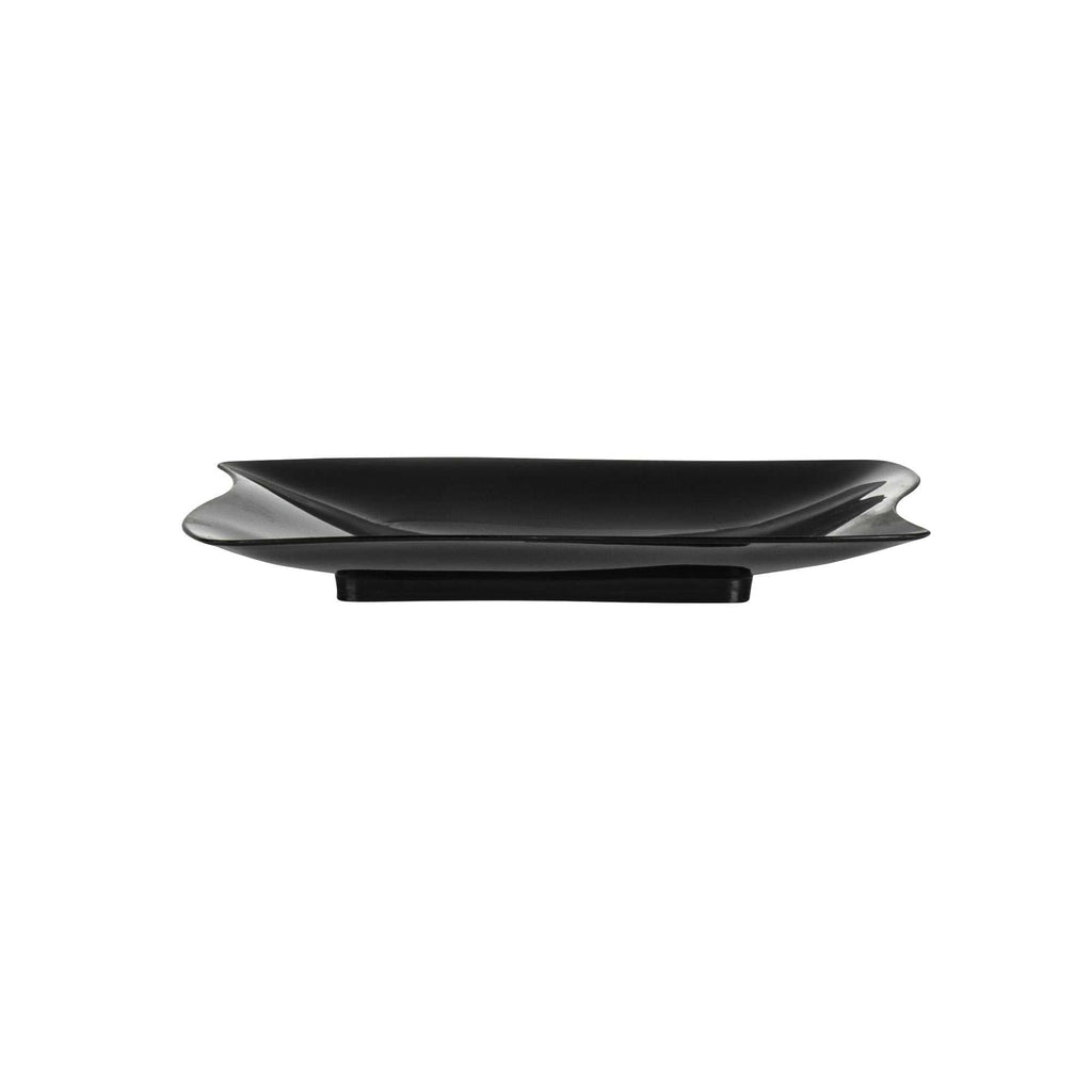 Mini Serve Square Black Plastic Aqua Plate - 3" x 3" - 100 count box