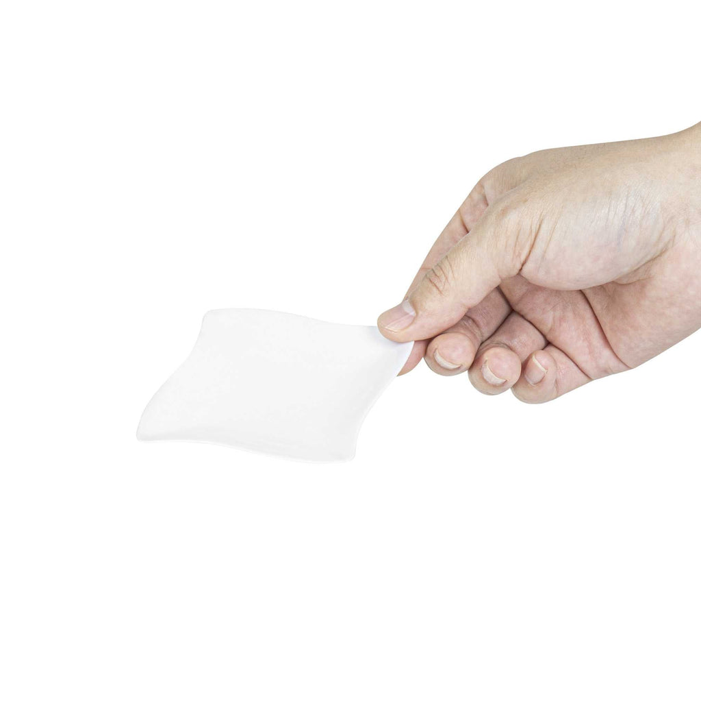 Mini Serve Square White Plastic Aqua Plate - 3" x 3" - 25 count box