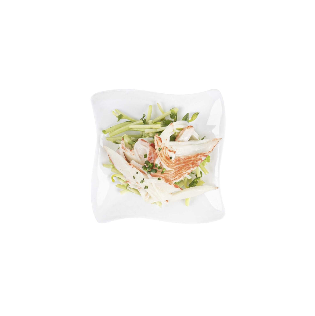 Mini Serve Square White Plastic Aqua Plate - 3" x 3" - 100 count box