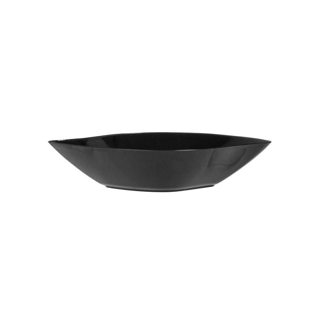 Mini Serve Square Black Plastic Comma Plate - 3 1/2" x 4 1/2" x 1" - 100 count box