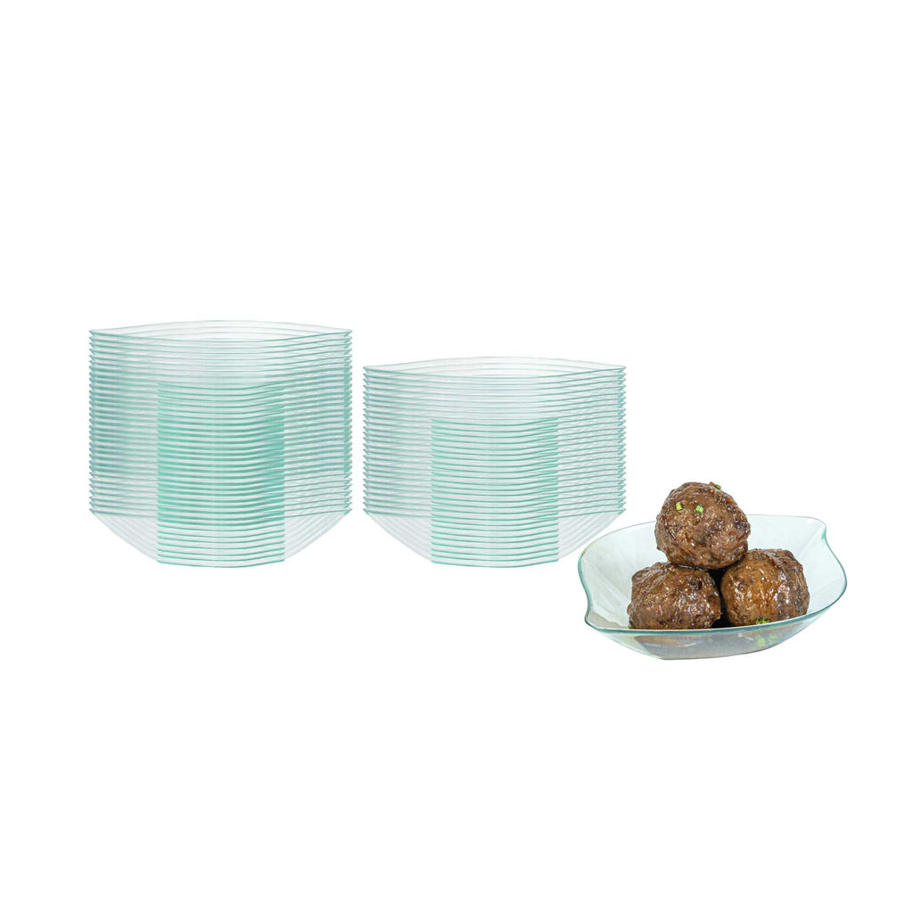 Mini Serve Seagreen Plastic Comma Plate - 3 1/2" x 4 1/2" x 1" - 100 count box