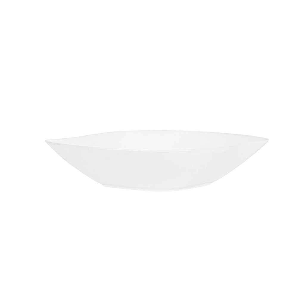 Mini Serve White Plastic Comma Plate - 3 1/2" x 4 1/2" x 1" - 100 count box