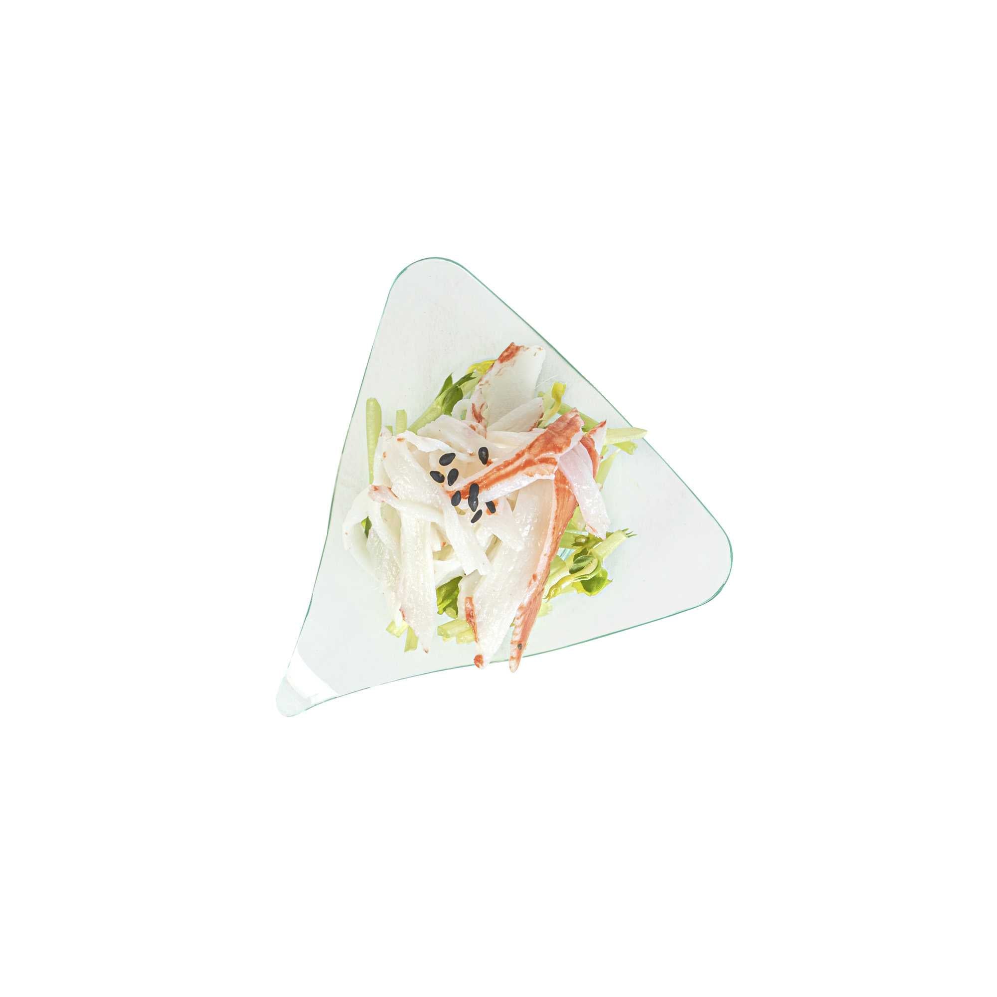 Mini Serve Triangle Seagreen Plastic Shooting Star Appetizer Plate - 3" x 3" - 100 count box