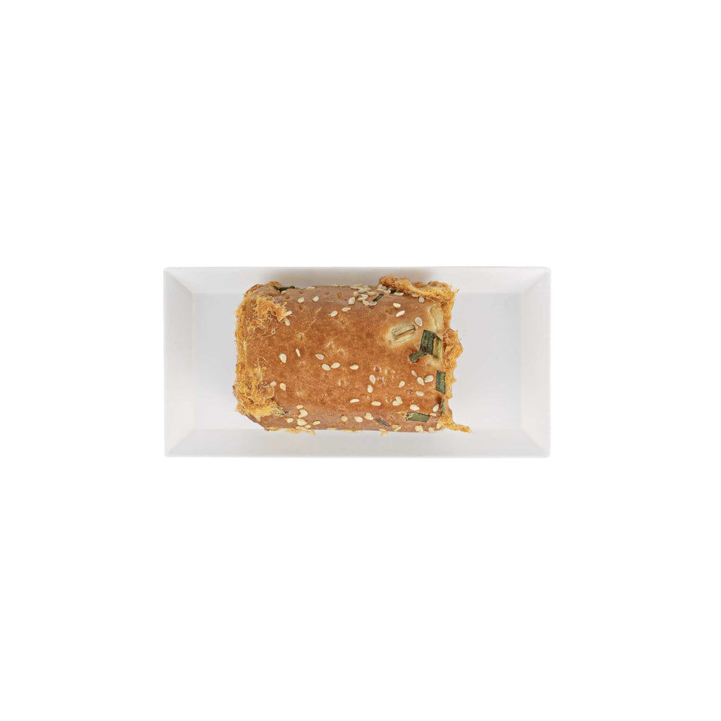Mini Serve Rectangle White Plastic Plate - 5" x 2 1/2" x 1/2" - 20 count box