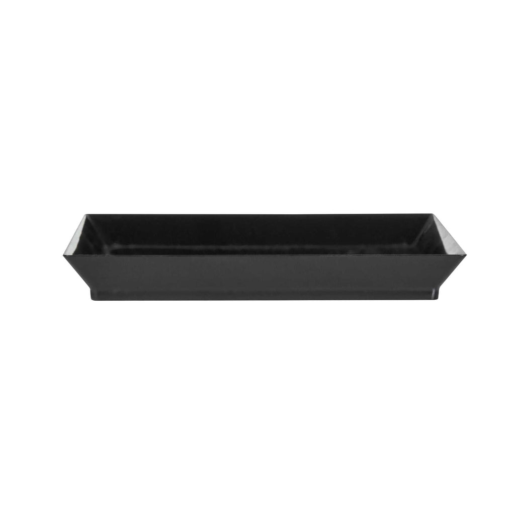 Mini Serve Square Black Plastic Medium Modern Plate - 5" x 5" - 100 count box