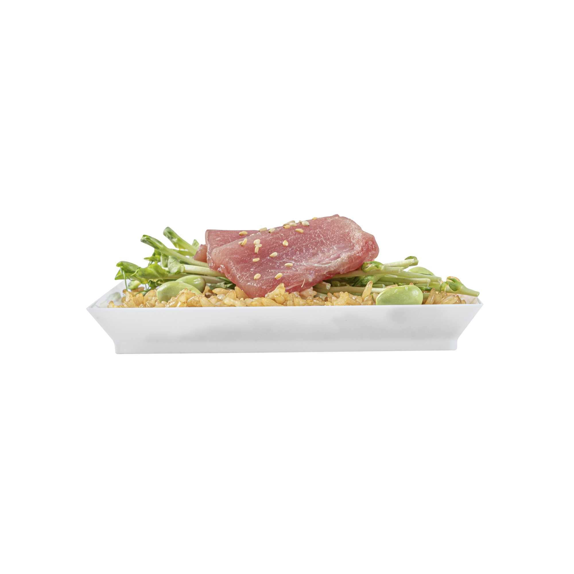 Mini Serve Square White Plastic Medium Modern Plate - 5" x 5" - 100 count box