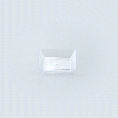 Mini Serve Square Clear Plastic Mini Modern Plate - 2 1/2" x 2 1/2" x 1/2" - 20 count box