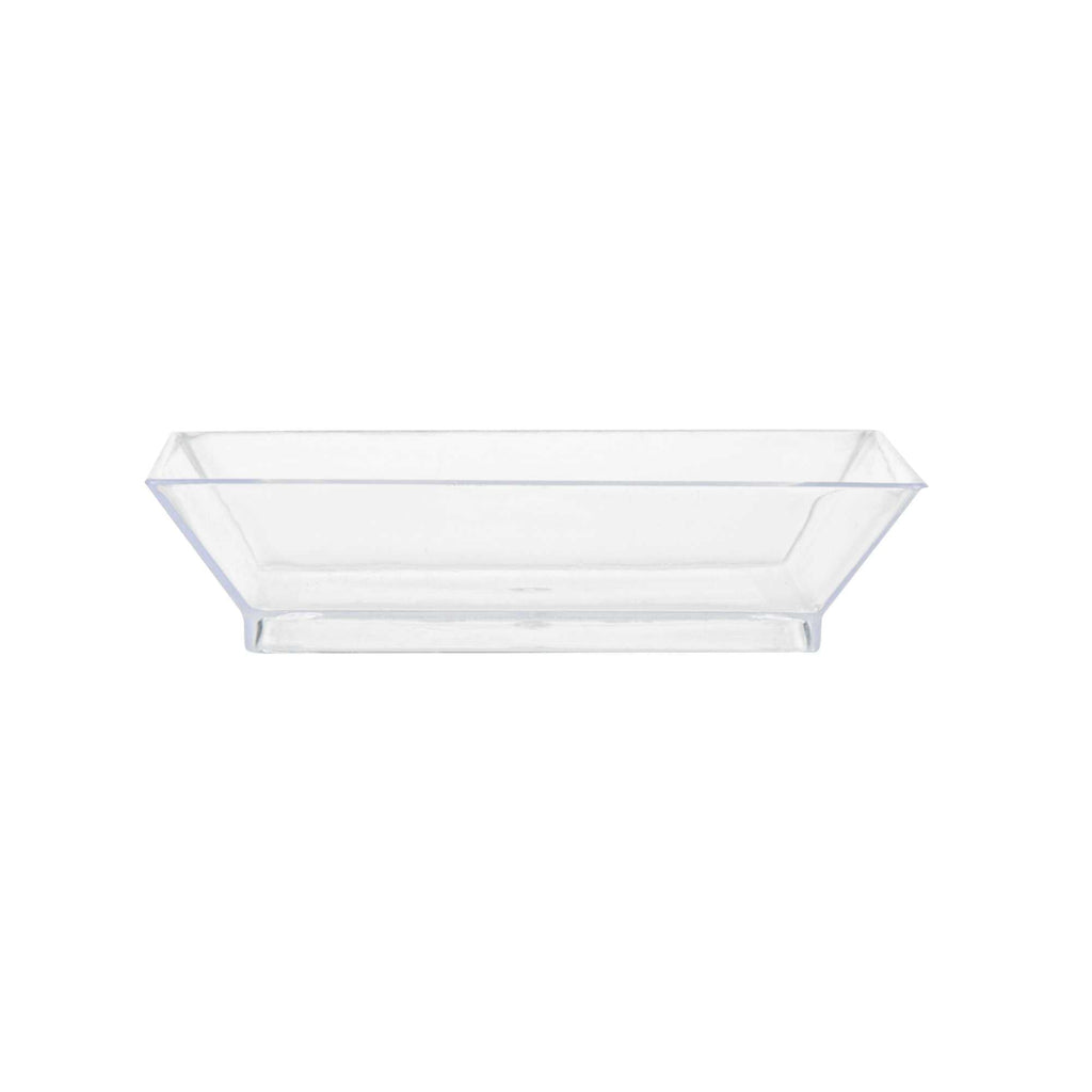 Mini Serve Square Clear Plastic Mini Modern Plate - 2 1/2" x 2 1/2" x 1/2" - 100 count box