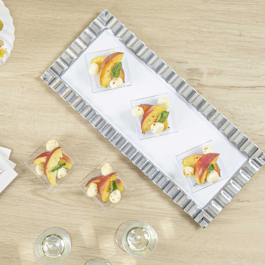 Mini Serve Square Clear Plastic Mini Modern Plate - 2 1/2" x 2 1/2" x 1/2" - 100 count box