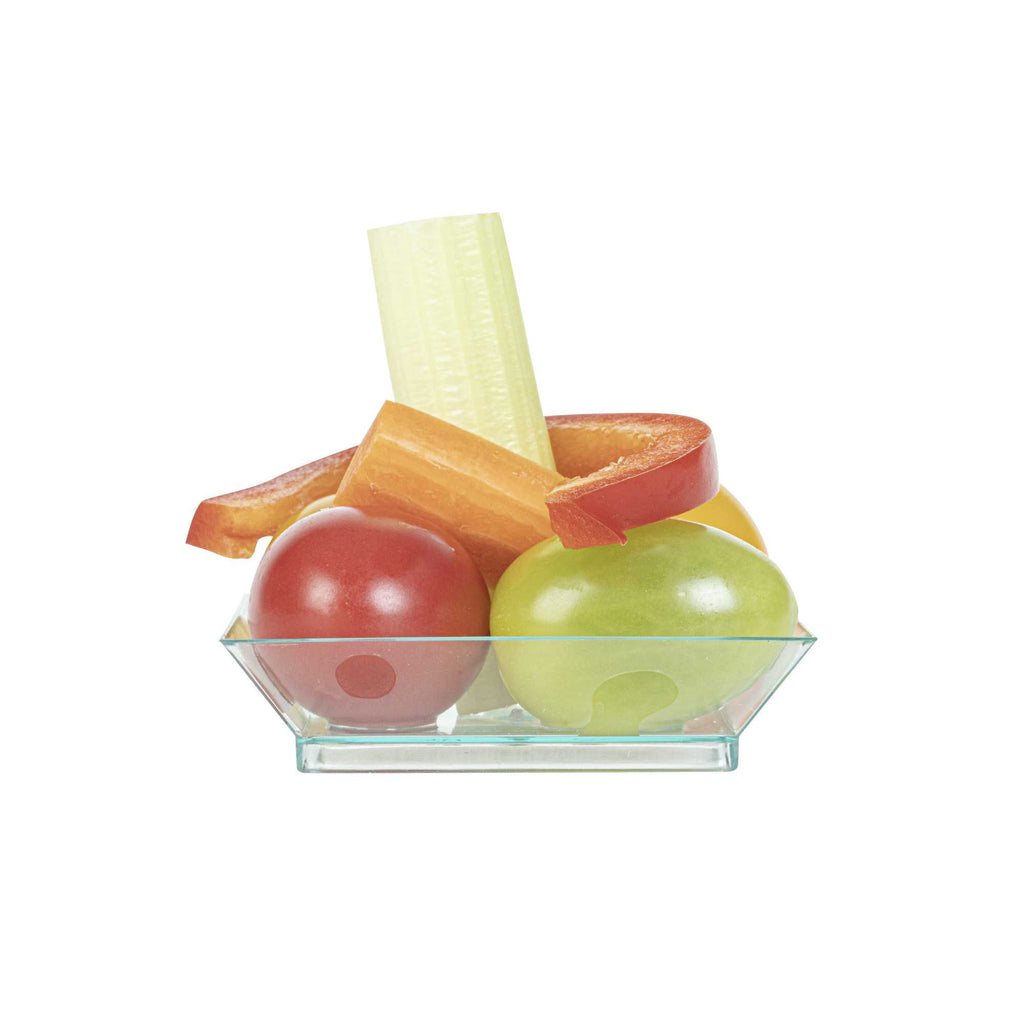 Mini Serve Square Seagreen Plastic Mini Modern Plate - 2 1/2" x 2 1/2" x 1/2" - 20 count box