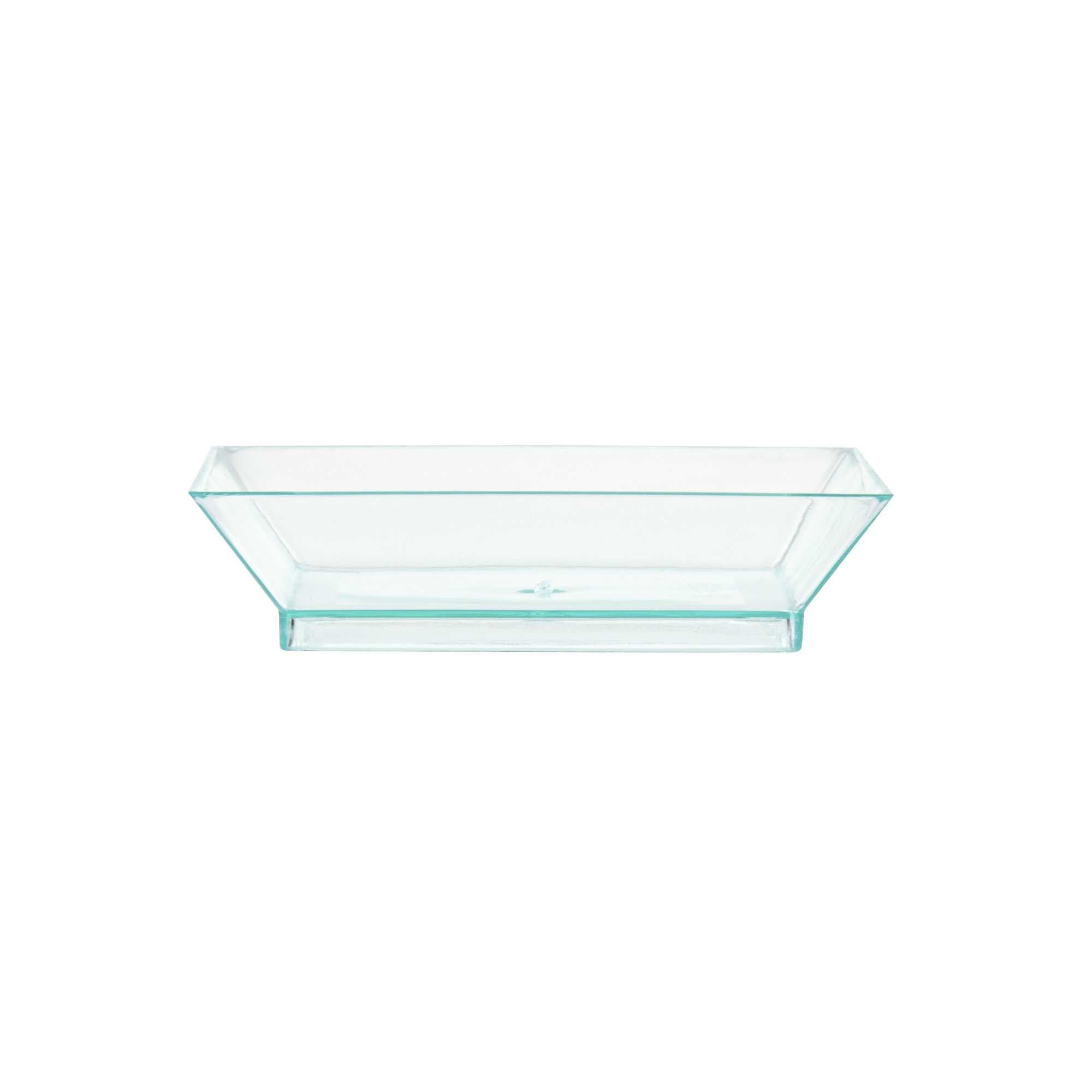 Mini Serve Square Seagreen Plastic Mini Modern Plate - 2 1/2" x 2 1/2" x 1/2" - 100 count box