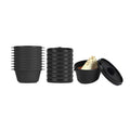 Mini Serve 3 oz Oval Black Plastic Mini Kettle Dish - 3" x 2 1/4" x 1 1/2" - 100 count box