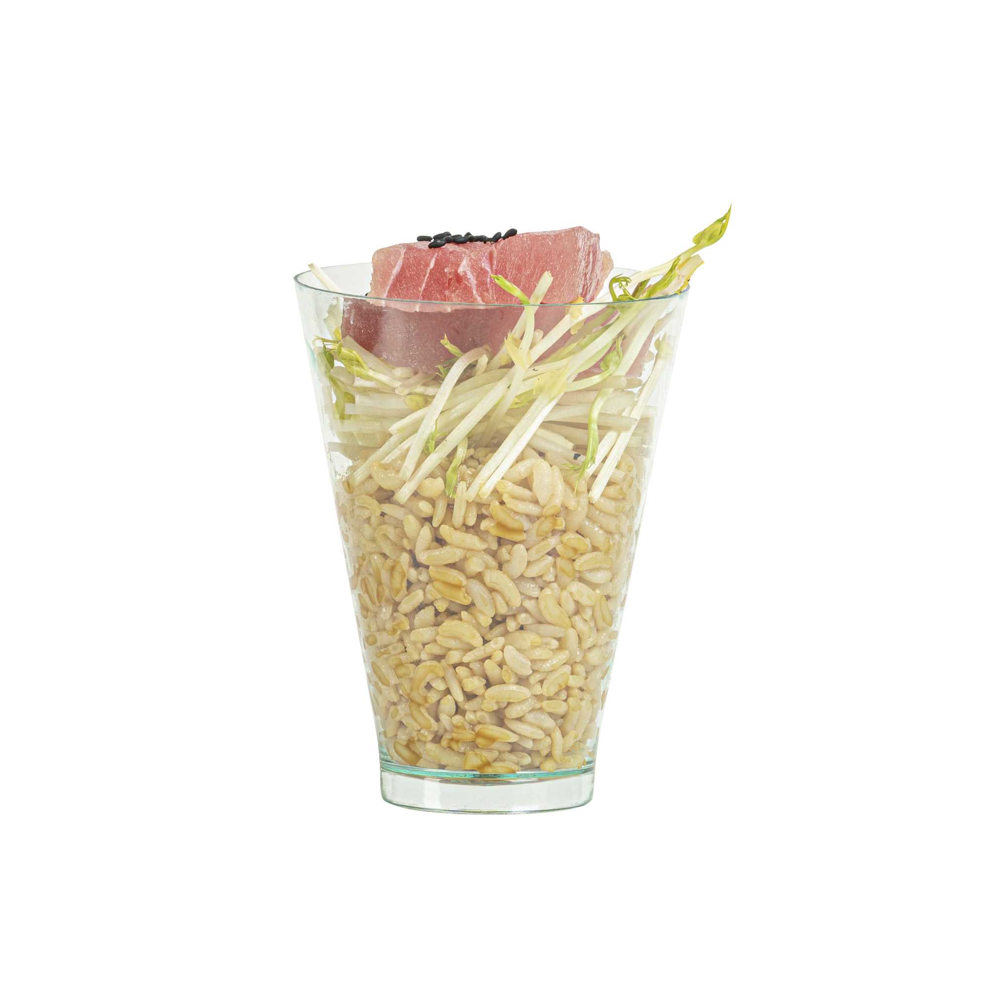 Mini Serve 7 oz Round Seagreen Plastic Incline Glass - 3" x 3" x 4" - 100 count box