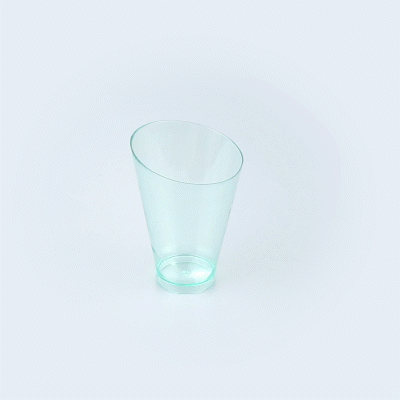 Mini Serve 7 oz Round Seagreen Plastic Incline Glass - 3" x 3" x 4" - 100 count box