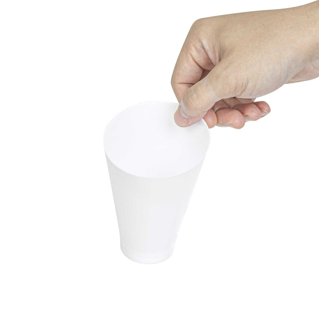 Mini Serve 7 oz Round White Plastic Incline Glass - 3" x 3" x 4" - 100 count box