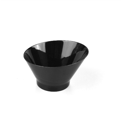 Mini Serve 7 oz Round Black Plastic Incline Bowl - 4 1/4" x 4 1/4" x 2 3/4" - 100 count box