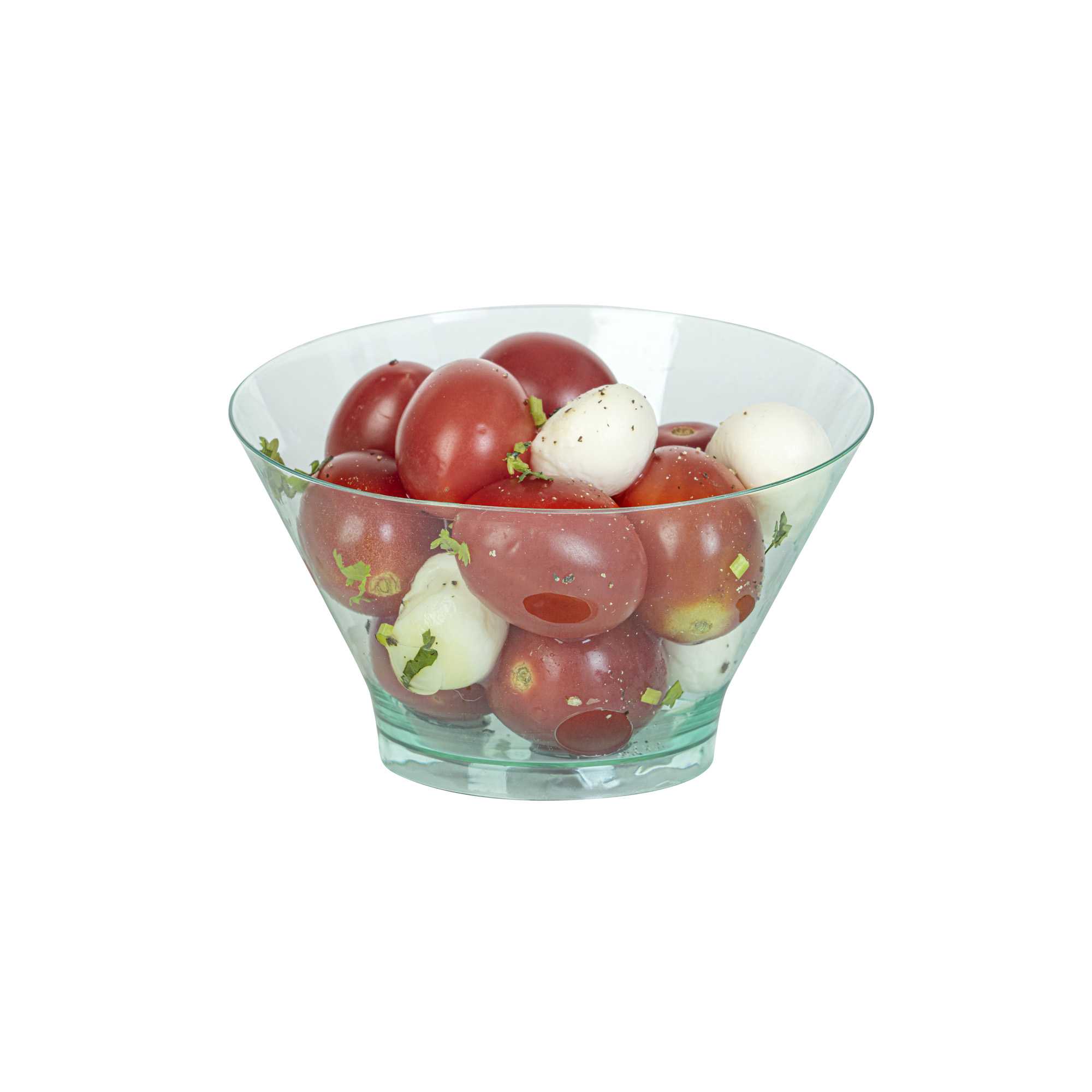 Mini Serve 7 oz Round Seagreen Plastic Incline Bowl - 4 1/4" x 4 1/4" x 2 3/4" - 20 count box