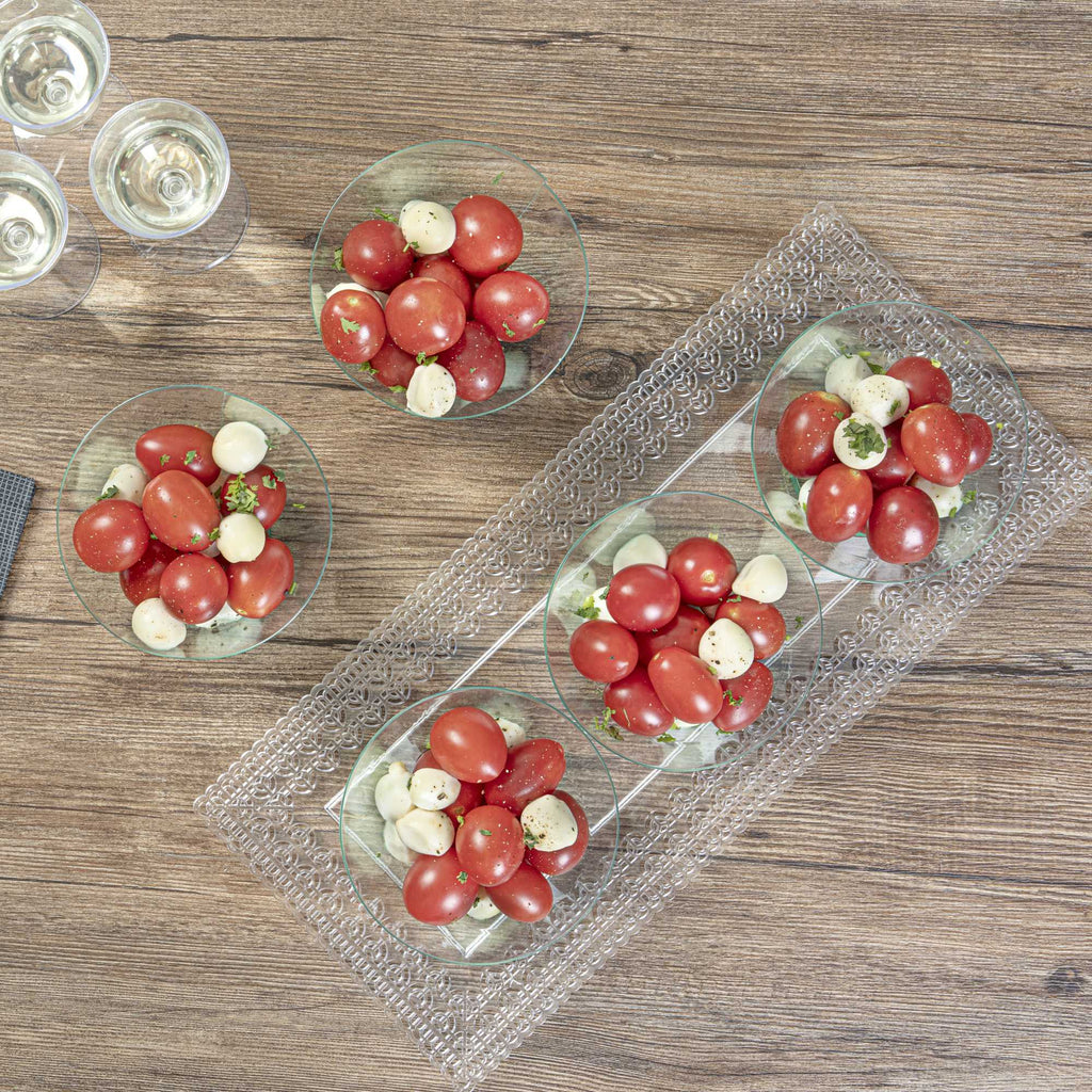 Mini Serve 7 oz Round Seagreen Plastic Incline Bowl - 4 1/4" x 4 1/4" x 2 3/4" - 20 count box