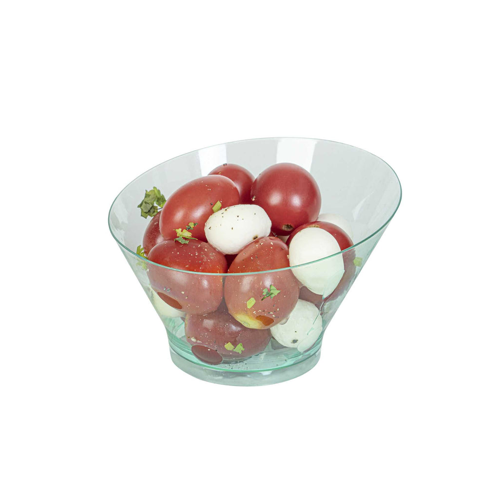 Mini Serve 7 oz Round Seagreen Plastic Incline Bowl - 4 1/4" x 4 1/4" x 2 3/4" - 100 count box