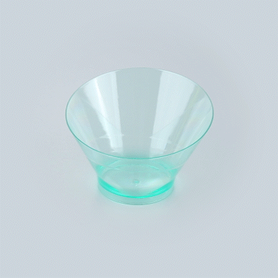 Mini Serve 7 oz Round Seagreen Plastic Incline Bowl - 4 1/4" x 4 1/4" x 2 3/4" - 100 count box