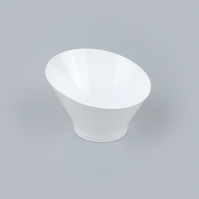 Mini Serve 7 oz Round White Plastic Incline Bowl - 4 1/4" x 4 1/4" x 2 3/4" - 20 count box