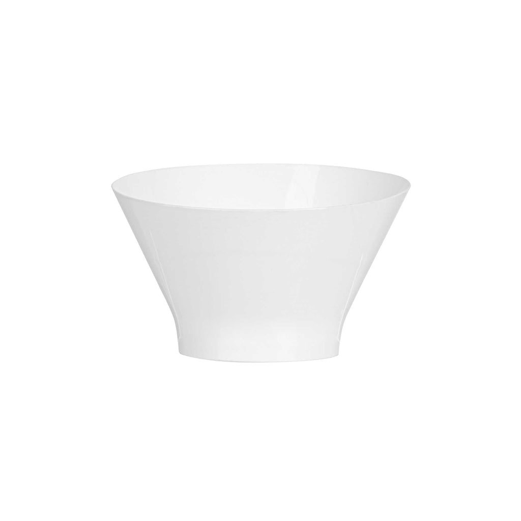 Mini Serve 7 oz Round White Plastic Incline Bowl - 4 1/4" x 4 1/4" x 2 3/4" - 20 count box